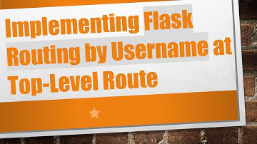 Implementing Flask Routing by Username at Top-Level Route