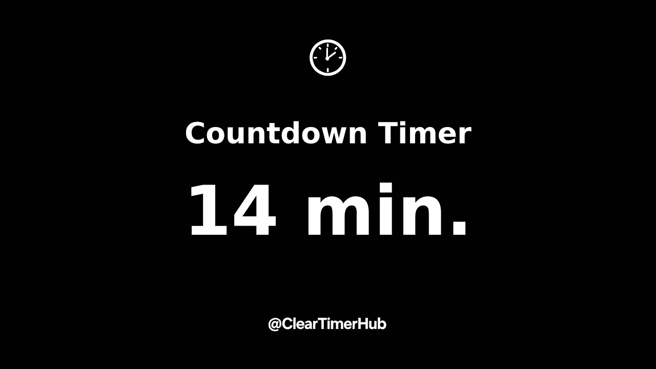 14 min. Countdown Timer - Quiet - Black Background - YouTube