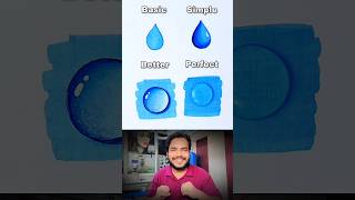 Water Drop Drawing Challenge💧 Basic To Perfect😱 #shorts #ytshorts #drawing