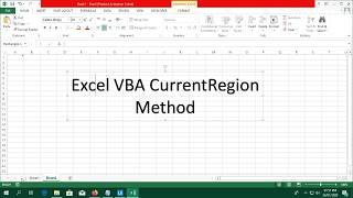 Excel VBA Select range using Current Region