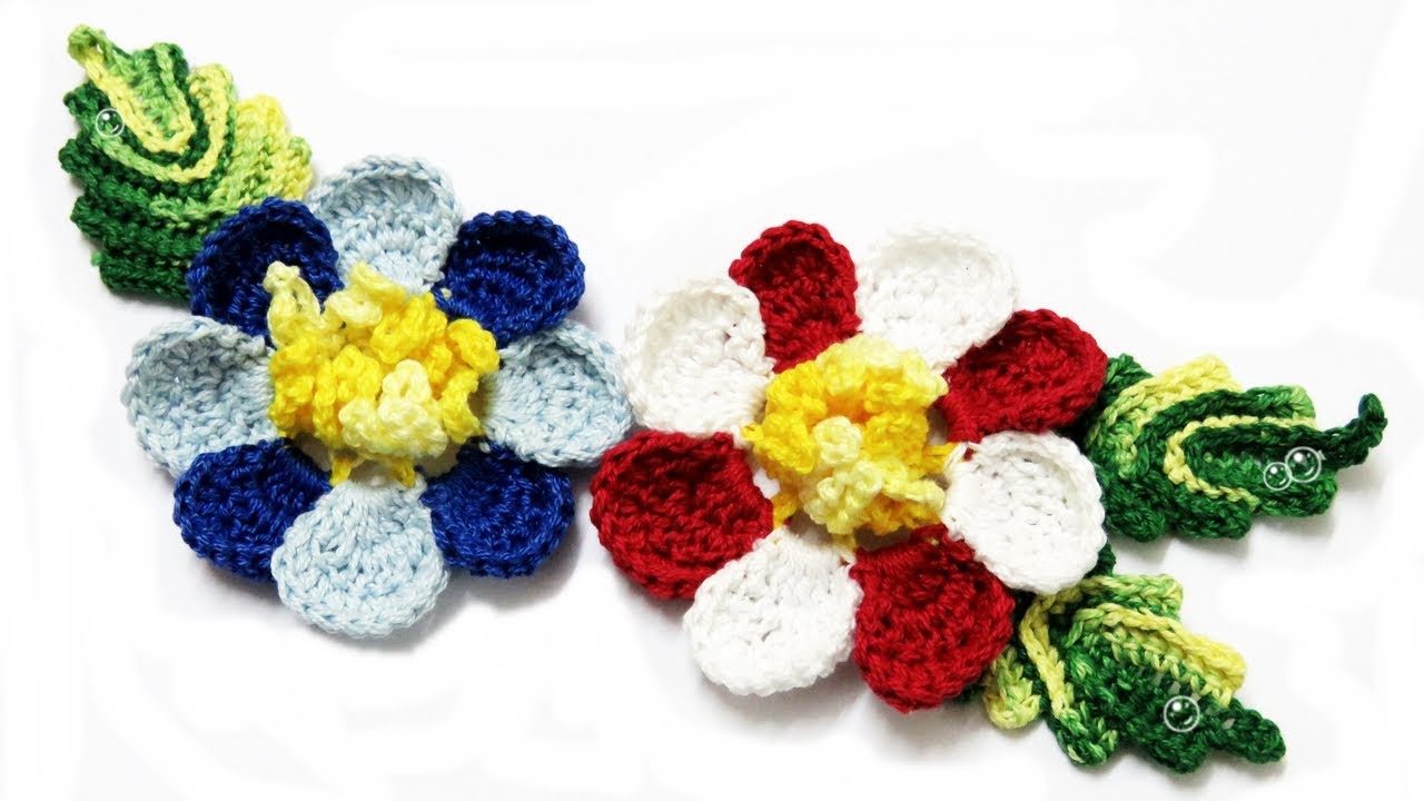 Crochet Flower #15 ( English subtitle is available ) -كروشية زهرة #15 ...