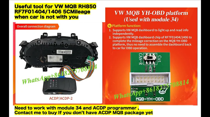 Use Mini ACDP Module 34 and VW MQB YH-OBD platform to do MQB RH850 RF7F01404 5C mileage correction