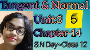TANGENT & NORMAL◆S.N DEY~CLASS-12||UNIT-3~CHAPTER-14◆PART-5