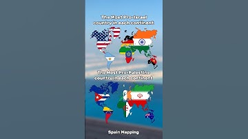 The most pro-Israel and pro-Palestine country in each continent #geography #europe #map #mapping