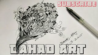 Amazing DOODLE ART II TIME LAPSE II DAHAD ART II BLACK INK