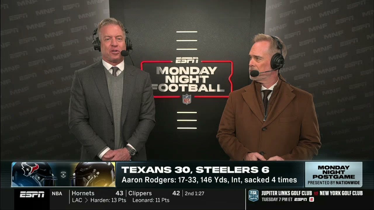 "Disappointing end to a great career" - Troy Aikman on Aaron Rodgers & Steelers loss to Texans 30-6