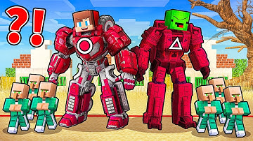 Mikey and JJ TRANSFORMERS vs SQUID GAME in Minecraft (Maizen)