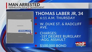 Man arrested in Vermillion for aggravated assault and burglary