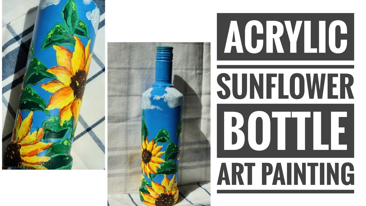 How To Paint A Glass Bottle Sunflower Bottle Art Easy Glass Bottle how-to-paint-a-glass-bottle-sunflower-bottle-art-easy-glass-bottle