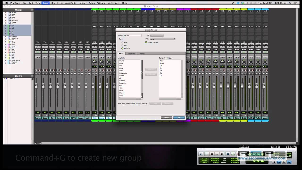 Avid Pro Tools | S6 Tutorial - How to Create VCA Groups in Pro Tools ...