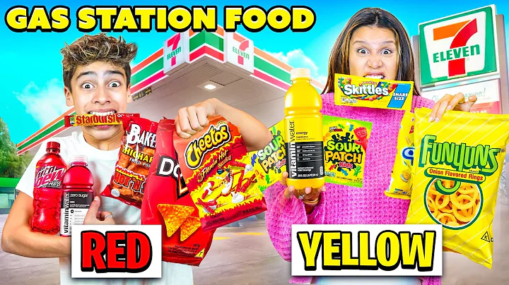 EATING GAS STATION FOOD with ONE COLOR ONLY!!