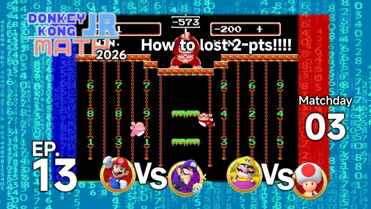 BCG Donkey Kong Jr. Math 2026 EP 13 MD 03 - Mario VS Waluigi , Wario VS Toad