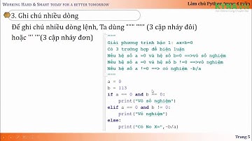 Bài 06  Cách ghi chú lệnh trong Python
