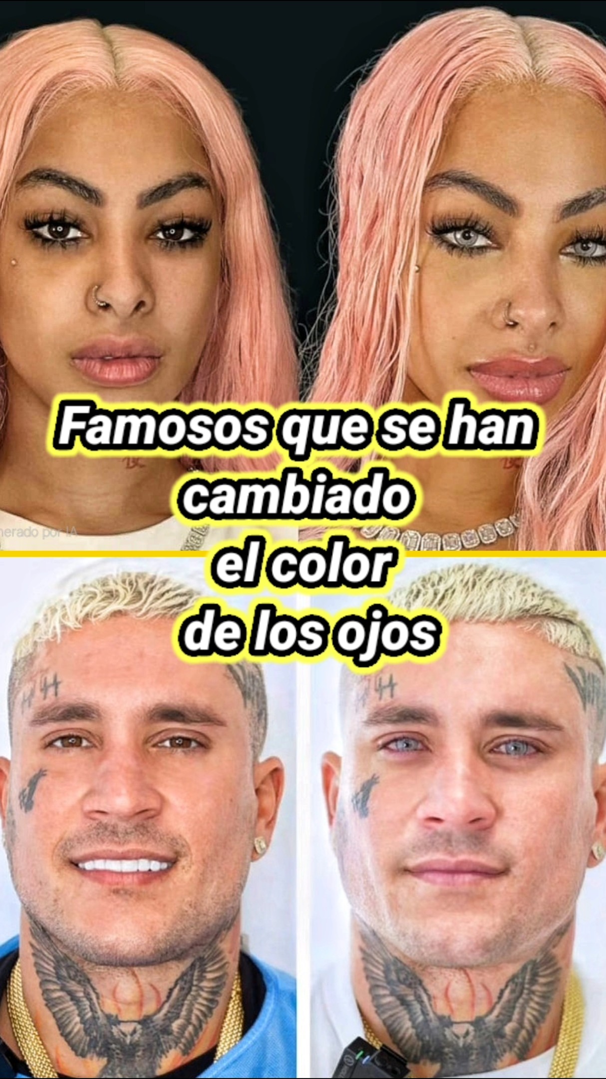 Famosos que se han cambiado el color de los ojos. #yailinlamásviral