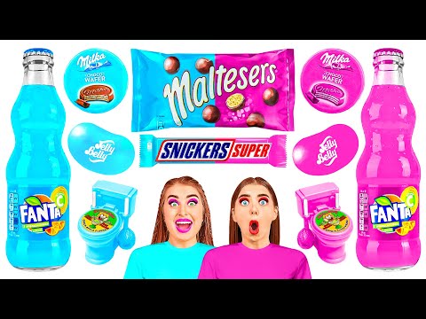 Pink Food vs Blue Food Color Challenge | Funny Food War by Fun Challenge