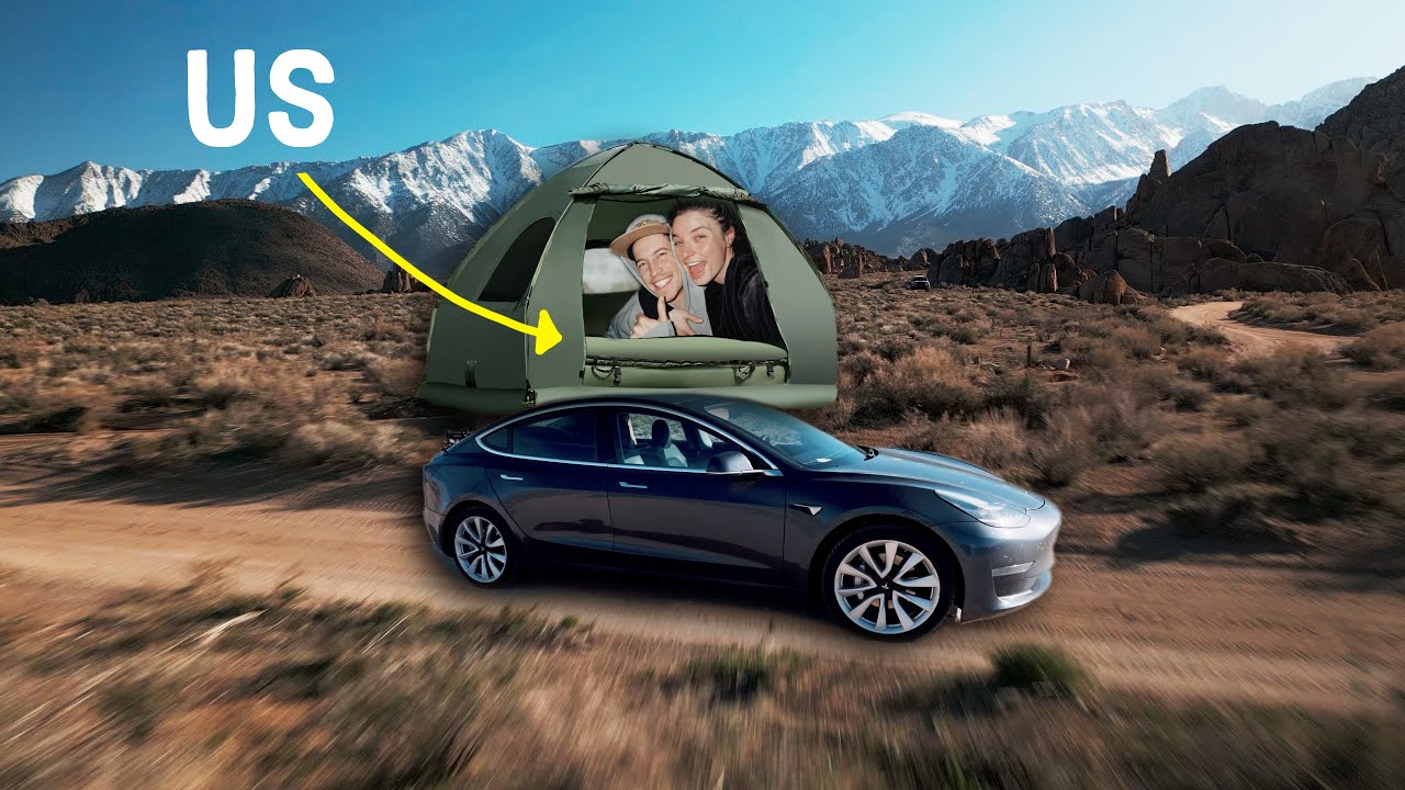 Car Camping in our Tesla Model 3! 