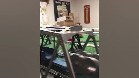 Marx model train layout with elevated track