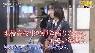 【 歌うま 】現役高校生の弾き語りながらエモい空間に！ 私はピアノ / 高田みずえ（ covered by 小杉ゆん ）日本橋路上ライブ 🎧推奨 高音質 8K映像