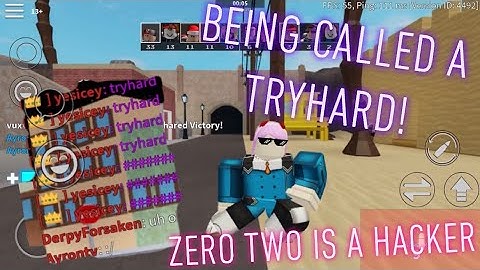 ZERO TWO IS A TRYHARD IN ARSENAL! | ROBLOX