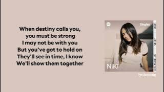 You'll Be in My Heart - Spotify Singles - NIKI LYRICS
