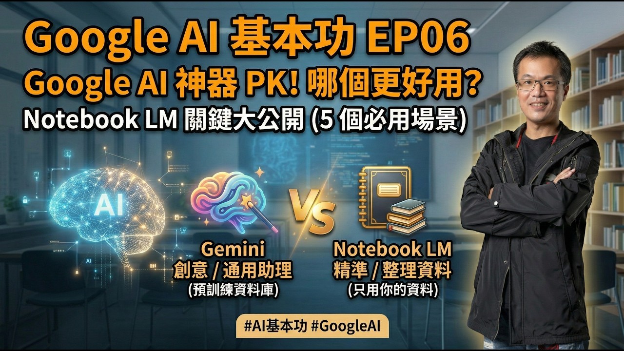 GoogleAI基本功EP06_使用Notebook LM的五大場景_Gemini 還是 Notebook LM？你其實一直選錯了