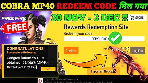 FREE FIRE REDEEM CODE TODAY 1 DECEMBER REDEEM CODE FREE FIRE | FF REDEEM CODE TODAY 1 DECEMBER