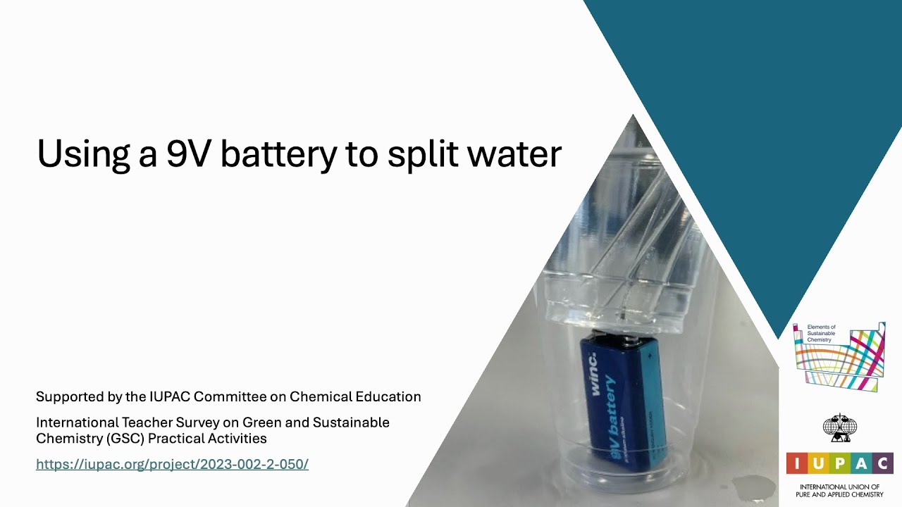 Experiment video - Splitting water with a battery