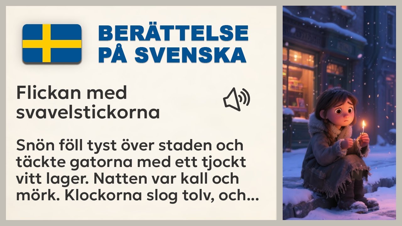 Learn Swedish Through Story – 🕯️ The Little Match Girl | Easy Swedish for Beginners
