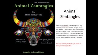 Animal Zentangles Adult Line Art Coloring Book flip thru video