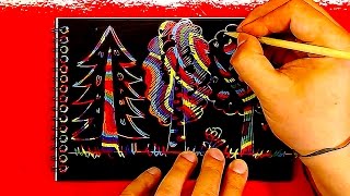 Как нарисовать ДЕРЕВЬЯ / использую Скратчнот / Урок рисования для детей Как нарисовать ДЕРЕВЬЯ / использую Скратчнот / Урок рисования для детей
