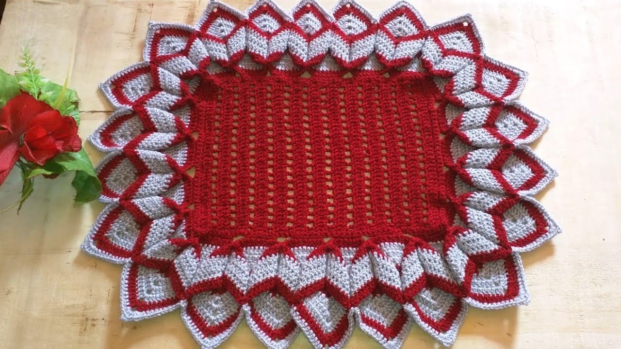 كيفية عمل مفرش كروشي على شكل مربع أومستطيل تحت طلب إحدى الأخوات