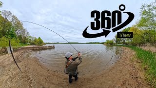 360 VR - Fishing at Marsh Creek State Park (Uncut) - insta360 x5