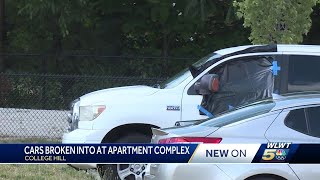 Over a dozen cars broken into in College Hill apartment complex Sunday