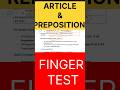 WBBSE Class 9 &amp; 10: Article and Preposition Finger Test Magic Tricks | #shortsfeed #shorts