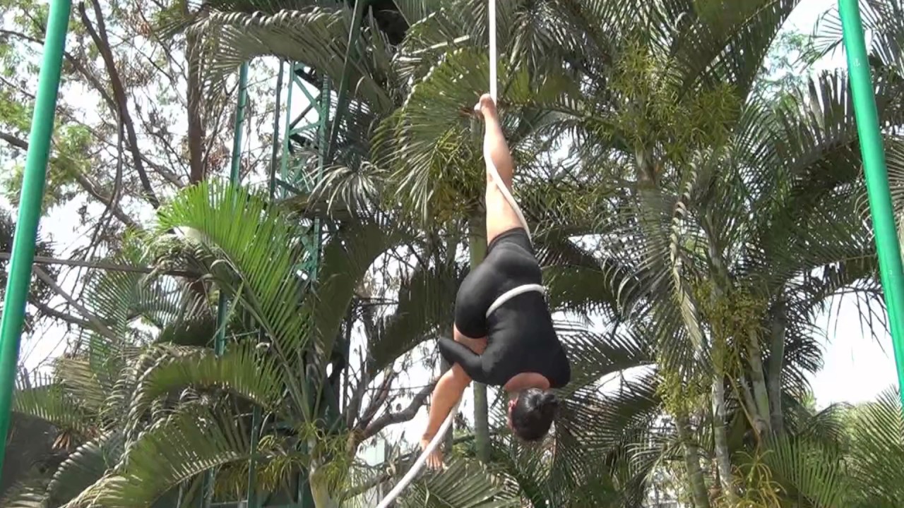 Rope Mallakhamb & Aerial Silk Rope activity at Club Solaris, Mayur