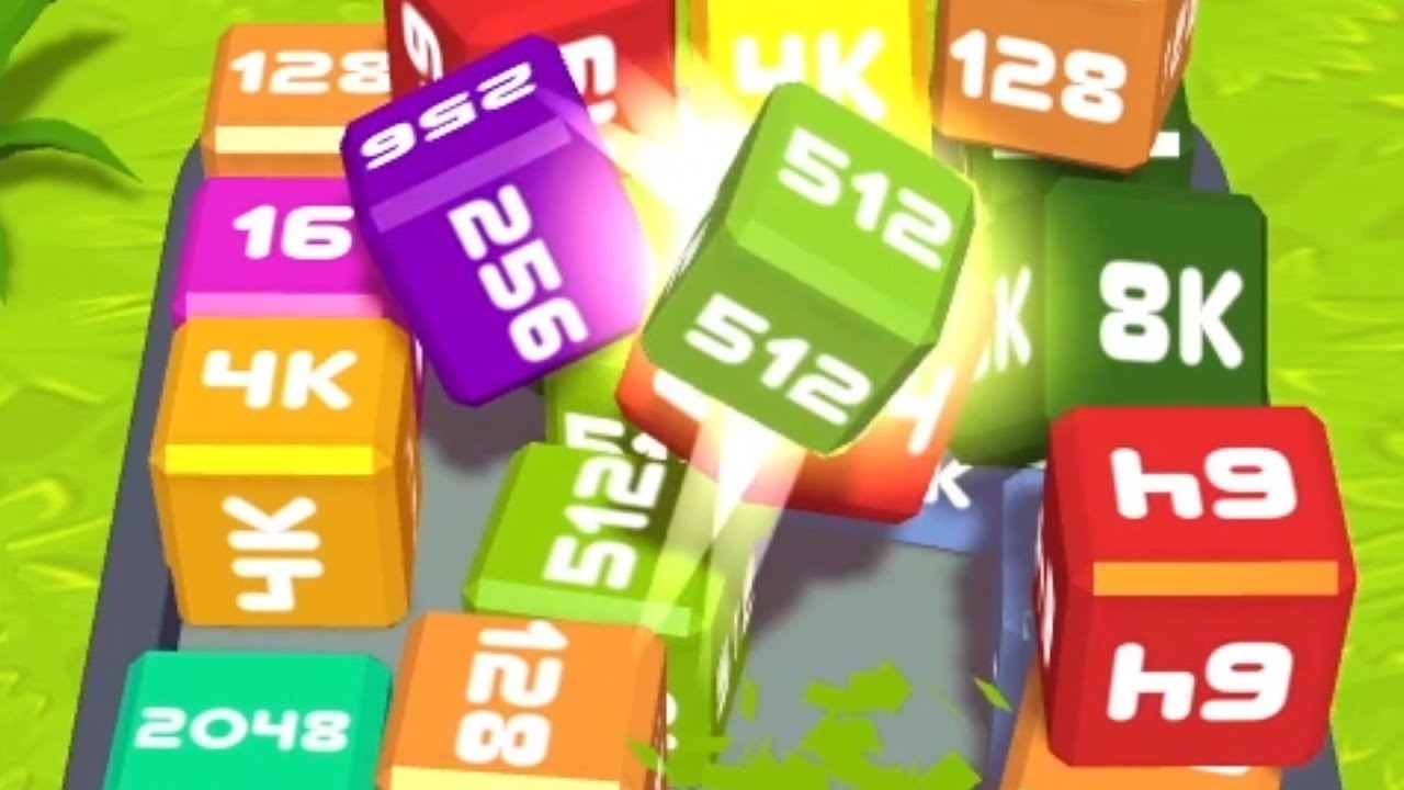 Merge Cube 2048 3D - ASMR Gameplay (Cubes Math, Level Up NumberBlocks ...