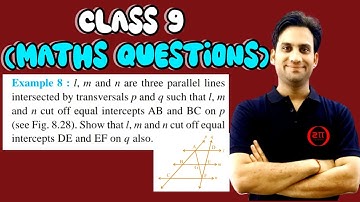 l, m and n are three parallel lines intersected by transversals p and q such that l, m and n cut off