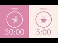 30 5 Pomodoro Timer With Pink Noise 4 Hour Study With Me For Deep Focus ADHD 