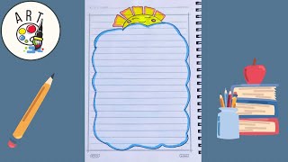 Front page design | Draw on the notebook | how to draw a book | notebook decorations