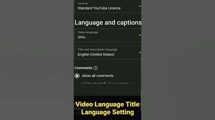 Video Language Setting Title Setting Language