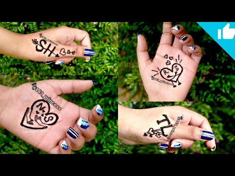 MS BS HS SP HJ love tattoo mehndi design  Best love tattoo  designs for hand   YouTube