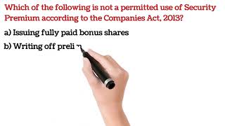Security premium mcq,use of security premium 