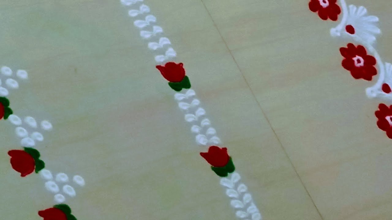 3 types border rangoli desings. beautiful border rangoli. festival rangoli