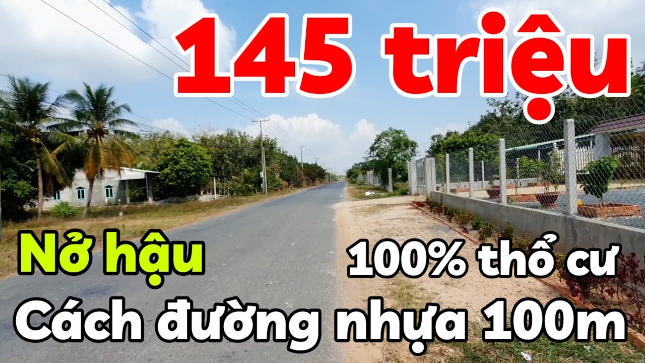 Bán 10 lô đất 100% thổ cư nở hậu giá 145 triệu bao sổ hồng cách đường nhựa 100m xã Hòa Hội Tây Ninh