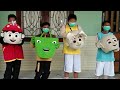 MY FRIENDS WEARING COSPLAY BOBOIBOY, ADU DU, UPIN & IPIN RIDE TAYO THE LITTLE BUS - HEY TAYO