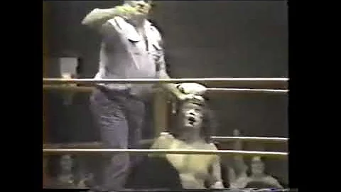 Fritz Von Erich attacks The Great Kabuki. WCCW 1981