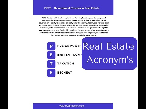 PETE - Government Powers in Real Estate | REALTOR ACRONYM