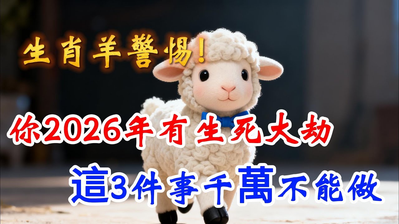 生肖羊警惕！你2026年有生死大劫？這3件事千萬不能做！特別是第2件！生肖密鑰