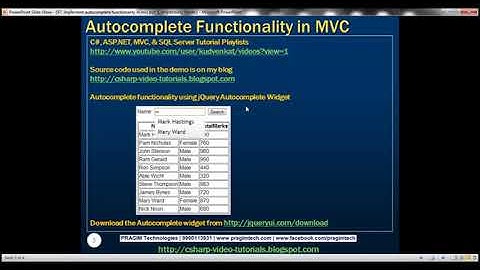 Part 97   Implement autocomplete textbox functionality in mvc