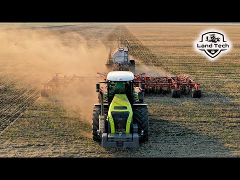 Видео: Самый мощный трактор CLAAS в действии: CLAAS Xerion 5000 и посевной комплекс Bourgault 3320!